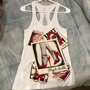 Cut out jeweled tank top size small